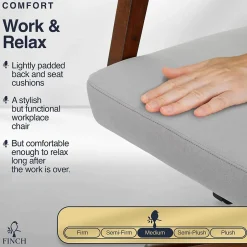 Online NEO ONE Ergonomic Velvet Fabric/Wood Swivel Executive Chair, Gray (52304-GRY) Office Chairs