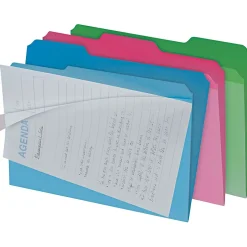 Find It Clear View Interior File Folders, 1/3 Cut Top Tab, Letter-Size, Assorted Colors, 6/Pack (IDEFT07187) Sale