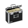 Find It Heavy Duty Metal File Box Hinged, Letter Size, Black with Chrome Finish (VZ01187) New