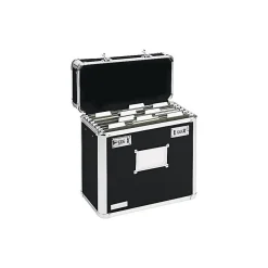 Find It Heavy Duty Metal File Box Hinged, Letter Size, Black with Chrome Finish (VZ01187) New