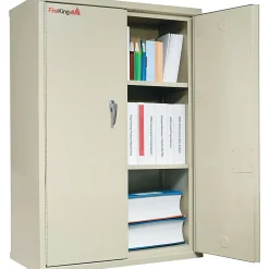 Outlet 1 Hour Fire Resistant Storage Cabinet, 3-Shelf, Parchment, 19 1/4"D, Inside Delivery File Cabinets