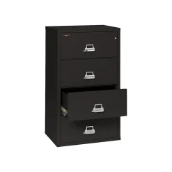 Sale Classic 4-Drawer Lateral File Cabinet, Fire Resistant, Letter/Legal, Black, 31.19"W (4-3122-CBL) File Cabinets
