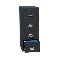 Discount Classic 4-Drawer Vertical File Cabinet, Fire Resistant, Letter, Black, 25.06"D (4-1825-CBL) File Cabinets