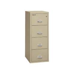 Outlet Classic 4-Drawer Vertical File Cabinet, Fire Resistant, Legal, Parchment, 25.06"D (4-2125-CPA) File Cabinets