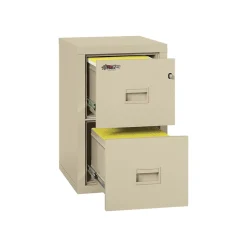 Discount Dock to Dock 2-Drawer Mobile Vertical File Cabinet, Letter/Legal, Lockable, Fire Resistant, Parchment (2R1822-CPA) File Cabinets