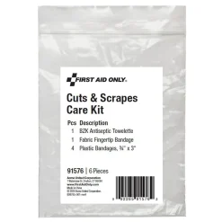 First Aid Kits<First Aid Only Cuts and Scrapes Care Kit,6 Pieces, 25 Packs/Carton (91576)