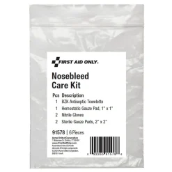 First Aid Kits<First Aid Only Nosebleed Care Kit,6 Pieces, 25 Packs/Carton (91578)