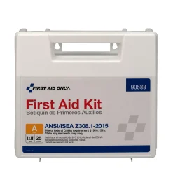 First Aid Kits<First Aid Only Plastic First Aid Kit, ANSI 2015 Class A, 25 People, 89 Pieces (90588)