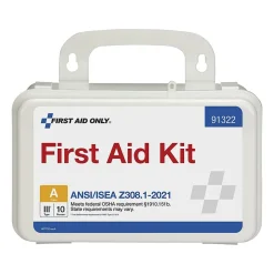 First Aid Kits<First Aid Only Plastic Weatherproof First Aid Kit, ANSI 2021 Class A, 10 People, 76 Pieces (91322)