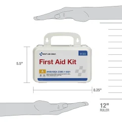 First Aid Kits<First Aid Only Plastic Weatherproof First Aid Kit, ANSI 2021 Class A, 10 People, 76 Pieces (91322)