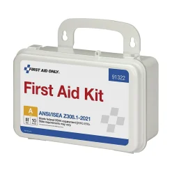 First Aid Kits<First Aid Only Plastic Weatherproof First Aid Kit, ANSI 2021 Class A, 10 People, 76 Pieces (91322)