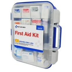 First Aid Kits<First Aid Only ReadyCare Plastic First Aid Kit with Medication, ANSI 2021 Class A, 50 People, 238 Pieces, Clear/Blue (90698)
