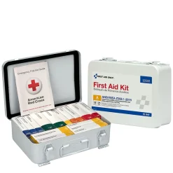 First Aid Kits<First Aid Only Unitized Metal First Aid Kit, ANSI 2015 Class A, 25 People, 82 Pieces (90568)