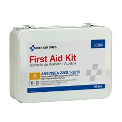 First Aid Kits<First Aid Only Unitized Metal First Aid Kit, ANSI 2015 Class A, 25 People, 82 Pieces (90568)