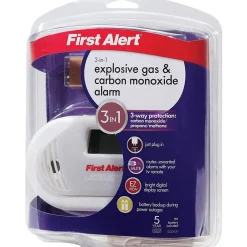 Carbon Monoxide Detectors<First Alert Combination Explosive Gas and Carbon Monoxide Alarm with Backlit Digital Display (FATGCO1CN)
