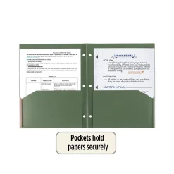 Five Star 100% Recycled 3-Hole Punched 2-Pocket Paper Folder, Assorted Colors (330027-22) New