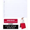 Five Star Reinforced Wide Ruled Filler Paper, 8" x 10.5", 3-Hole Punched, 80 Sheets/Pack (150002/150034) Discount