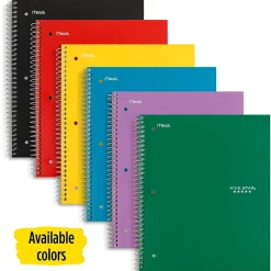 Five Star 1-Subject Notebooks, 8" x 10.5", Wide Ruled, 100 Sheets, Each (05238/07635) Sale