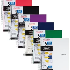 Five Star 5-Subject Subject Notebooks, 8.5" x 11", College Ruled, 200 Sheets (06112/06208) Assorted Hot