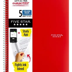 Five Star 5-Subject Subject Notebooks, 8.5