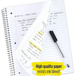 Five Star 3-Subject Wirebound Notebook, 8-1/2" x 11", College Ruled, 150 Sheets, (72065) Red Online