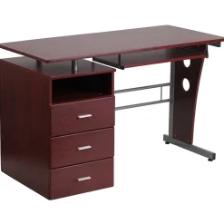 47" Laminate L-Shape Computer Desk, Mahogany (NANWK008) Computer Desks