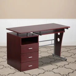 47" Laminate L-Shape Computer Desk, Mahogany (NANWK008) Computer Desks