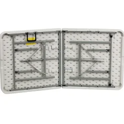 60" x 30" Plastic Rectangular Bi-Folding Table, Granite White, 10/Pack Folding Tables