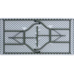 New 60" x 30" Plastic Rectangular Folding Table, Granite White, 6/Pack Folding Tables