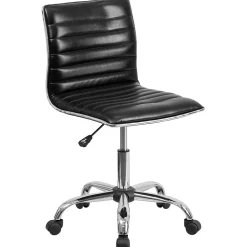 Online Alan Armless Vinyl Swivel Low Back Task Office Chair, Black/Chrome (DS512BBK) Office Chairs