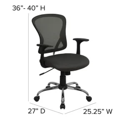 Discount Alfred Ergonomic Mesh Swivel Mid-Back Task Office Chair, Dark Gray (H8369FDKGY) Office Chairs