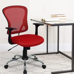 Best Alfred Ergonomic Mesh Swivel Mid-Back Task Office Chair, Red (H8369FRED) Office Chairs