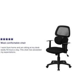 Outlet Ariel Ergonomic Mesh Swivel Mid-Back Task Office Chair, Black (BT2755BK) Office Chairs