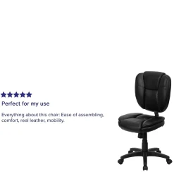 Sale Caroline Armless Ergonomic LeatherSoft Swivel Mid-Back Multifunction Task Office Chair, Black (GO930FBKLEA) Office Chairs