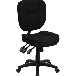 Online Caroline Armless Ergonomic Fabric Swivel Mid-Back Multifunction Task Office Chair, Black (GO930FBK) Office Chairs