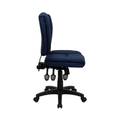 Outlet Caroline Armless Ergonomic Fabric Swivel Mid-Back Multifunction Task Office Chair, Navy Blue (GO930FNVY) Office Chairs