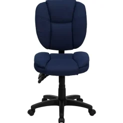 Outlet Caroline Armless Ergonomic Fabric Swivel Mid-Back Multifunction Task Office Chair, Navy Blue (GO930FNVY) Office Chairs