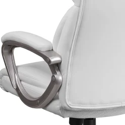 Online Carolyn LeatherSoft Swivel Mid-Back Executive Office Chair, White (GO2236MWH) Office Chairs