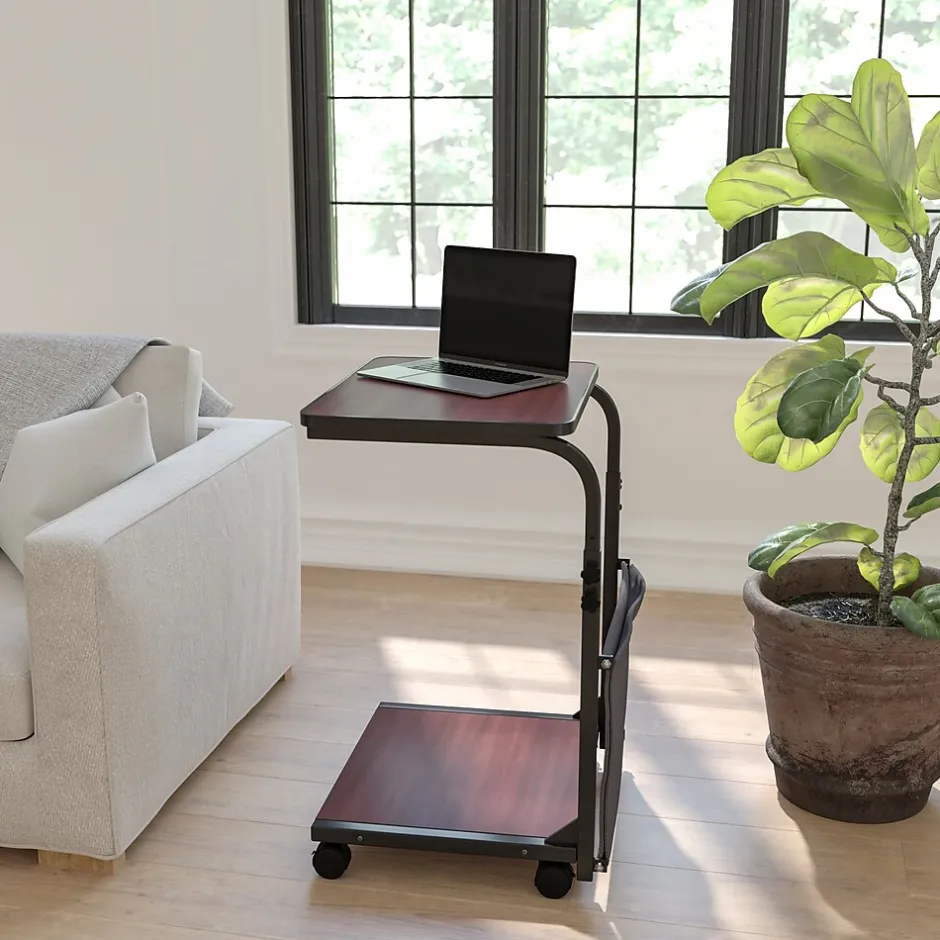 Clearance Charger 24"W Rectangular Adjustable Standing Computer Desk, Mahogany (MT62881) Standing Desks