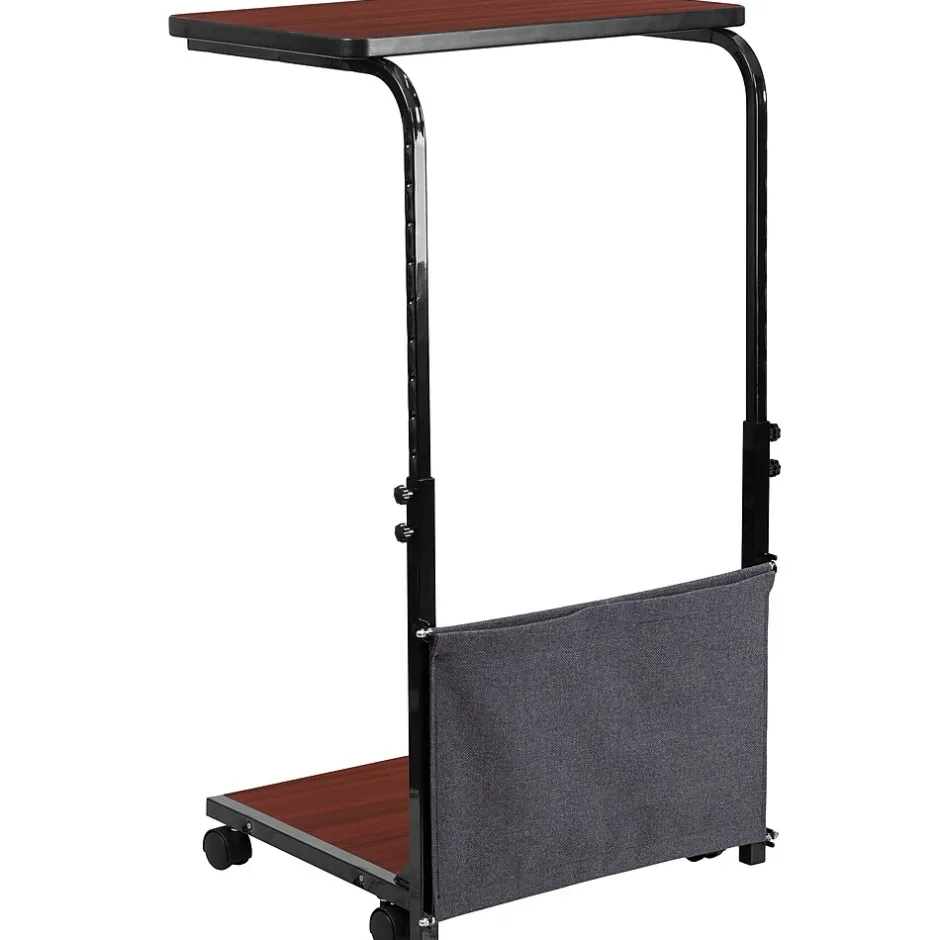Clearance Charger 24"W Rectangular Adjustable Standing Computer Desk, Mahogany (MT62881) Standing Desks
