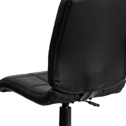Discount Clayton Armless Vinyl Swivel Mid-Back Quilted Task Office Chair, Black (GO16911BK) Office Chairs