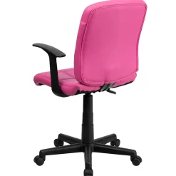 Clearance Clayton Vinyl Swivel Mid-Back Quilted Task Office Chair, Pink (GO16911PINKA) Office Chairs