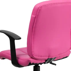 Clearance Clayton Vinyl Swivel Mid-Back Quilted Task Office Chair, Pink (GO16911PINKA) Office Chairs