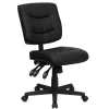 Clearance Cole Armless Ergonomic LeatherSoft Swivel Mid-Back Task Office Chair, Black (GO1574BK) Office Chairs