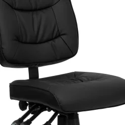Clearance Cole Armless Ergonomic LeatherSoft Swivel Mid-Back Task Office Chair, Black (GO1574BK) Office Chairs