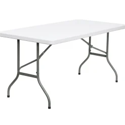 Sale Elon 5' x 30" Plastic Folding Table, Granite White (DADYCZ152) Folding Tables