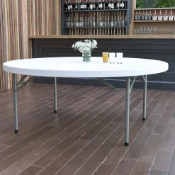 Online Elon Folding Table, 71" x 71", Granite White (DADYCZ180RGW) Folding Tables