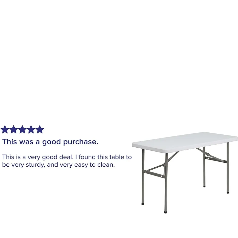 Clearance Elon Folding Table, 48.25" x 24", Granite White (DADYCZ1222) Folding Tables