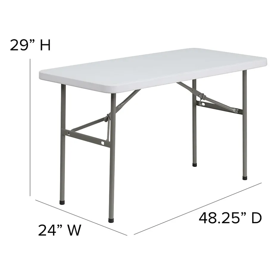 Clearance Elon Folding Table, 48.25" x 24", Granite White (DADYCZ1222) Folding Tables