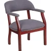 New Fabric Luxurious Conference Chair with Silver Trim Nails, Gray (BZ105GY) Office Chairs